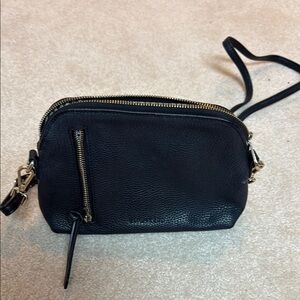 Gold and Black Crossbody Bag with Matte Finish